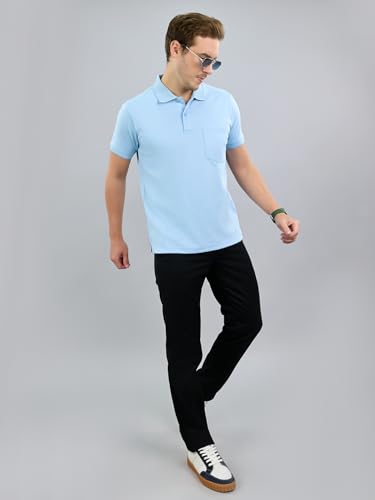 Image of Monte Carlo Mens Regular Fit Half Sleeve Solid Polo Neck T-Shirt (Pack of 1)