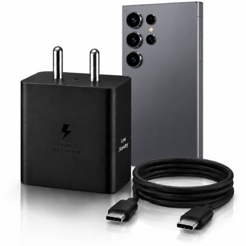 Image of 45W USB-C Charging Power Adapter Super Fast PD 1m Type-C Cable Charger Block Compatible with Galaxy S6 /S7 /S8 /S9 /S10 /S20 /S21 /S23 /S24 / Z Flip8 (FE, Edge, Plus) 45watt Quick Charge for C-Type Devices