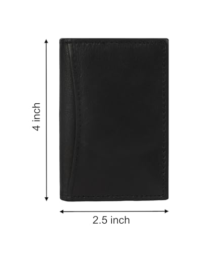 LB LEATHERBOSS New 100% Leather Bi-fold Credit Card Holder Black #704