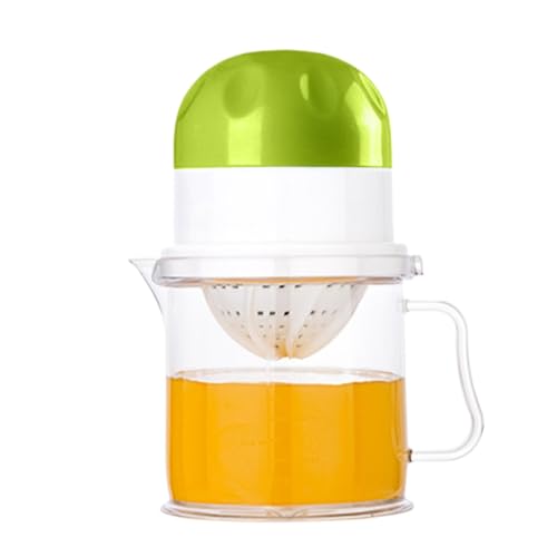 Exprimidor manual manual de prensa, exprimidor de cítricos con manivela, filtro sin pulp, contenedor transparente de 450 ml, utensilio de cocina portátil para casa, dormitorio, calle