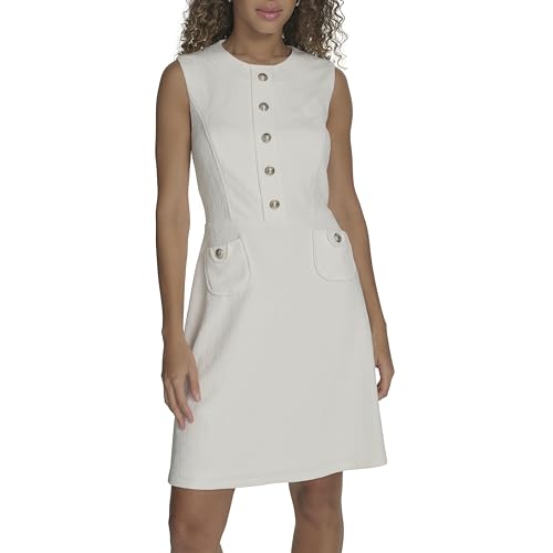 Image of Tommy Hilfiger Women's Pocketed Sleeveless Fit and Flare Dress