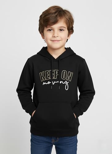 Image of Mack Jonney Boys' inchAwesome inch Printed Fleece Hoodie - Warm Winter Sweatshirt with Kangaroo Pocket -M5452
