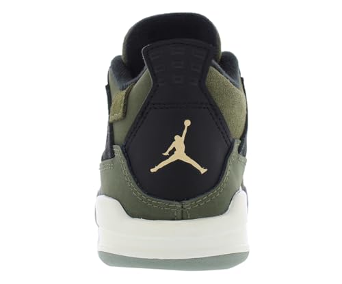 Nike Jordan 4 Retro SE Craft PS Boys Shoes Size 1, Color: Medium Olive/Pale Vanilla4