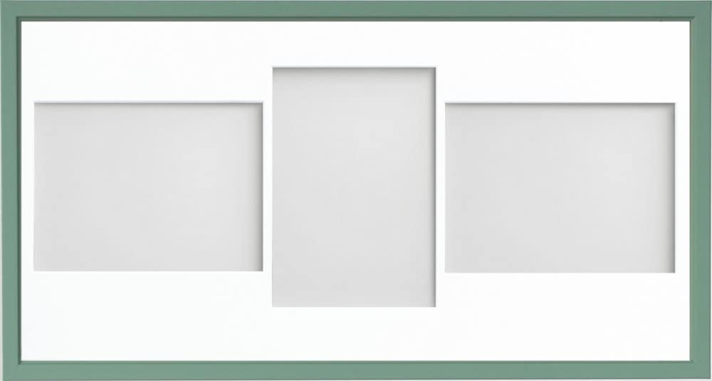 Frame Company Drayton Multi Aperture Photo Frame, Green, 20x10 for 7x5 inch (x3 LPL)