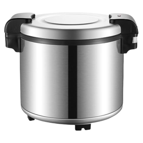 Bxzzuis 業務用電気炊飯器 保温機能付き 23L ステンレス製 焦げ付かない内釜 ご飯・野菜・肉料理対応 学生食堂/飲食店向け 大容量 健康食品 商用電熱保温バケツ 玄米/白米炊飯器 (ステンレスタイプ,23L)