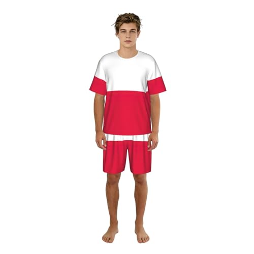 Pyjama homme drapeau polonais élégant : vêtement de nuit confort et détente