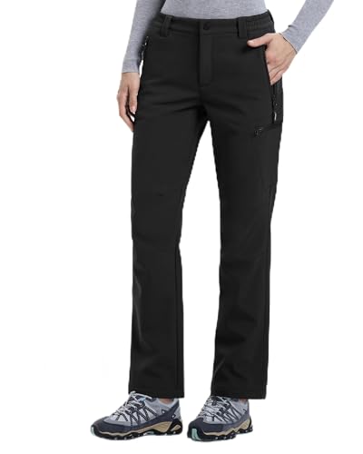 Outdoor Ventures Womens Winter Softshell Trousers Waterproof Pants Warm Fleece Lined Ski Snow Hiking Pants