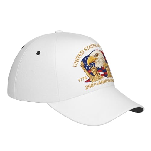 Image of USA Flag Baseball Cap American Patriotic Trucker Hat Father Dad Mother Mom Adjustable Sportswear Hat for Men Women Adults