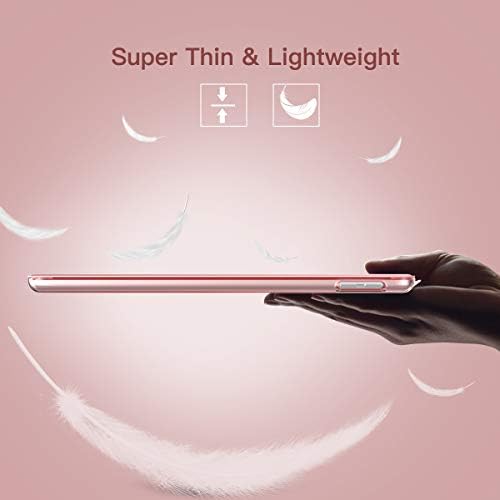 TiMOVO Case for New iPad 8th Generation 2020 (10.2-inch), Trifold Stand Translucent Frosted Back Protective Cover Shell Case with Auto Wake/Sleep Fit iPad 7th Gen 2019 10.2", Rose Gold