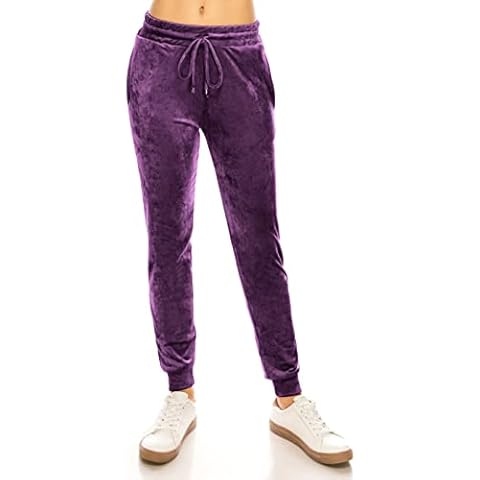 ALWAYS Women's Premium Velvet Velour Joggers Cover