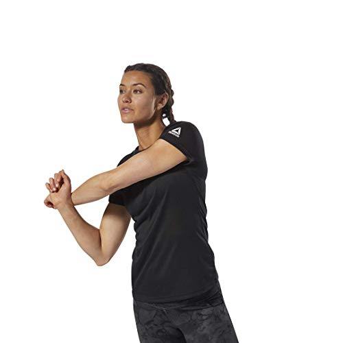 Reebok Women's Crossfit F.E.F., Forging Elite Fitness, Essentials Gym T-Shirt, Black/White, Small