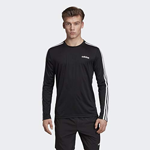 adidas Designed 2 Move 3-Stripes Long Sleeve Tee, Black, Medium