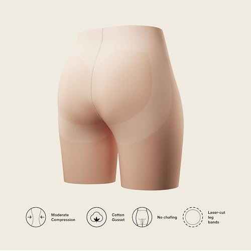 Image of Leonisa InvisiLift Seamless Butt Lifter Shaper Shorts, Moderate Compression Tummy Control Shapewear for Under Dress & Skirts