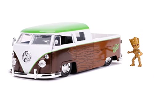 Marvel Guardians Of The Galaxy 1:24 Volkswagen Bus Die-Cast Car & 2.75" Groot Figure, Toys For Kids And Adults #TOP2