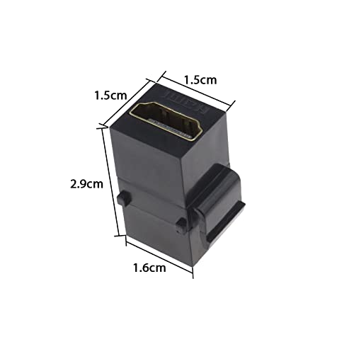 ECSiNG 5PCS HDMI Keystone Coupler Female to Female Jack Insert 3D 4K Coupler Adapter for Blu-Ray Player Streaming Video Player HDTV Projector Computer Black - Image 4