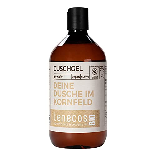 benecosBIO - Duschgel BIO-Hafer - DEINE DUSCHE IM KORNFELD - vegan - recyceltes Plastik