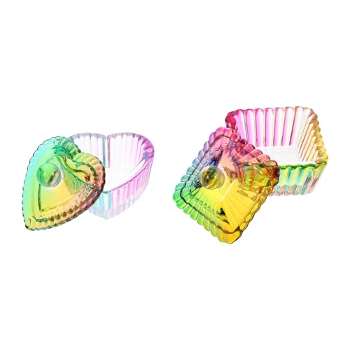 2 vasos de cristal holográfico para manicura con tapas