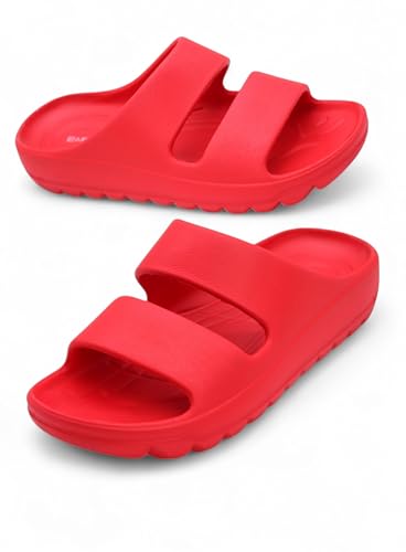 Image of SVAAR Soft EVA Double Strap Slippers for Men | Stylish Anti-Skid Slides with Arch Support & Bouncy Sole | Lightweight Indoor Outdoor Comfort