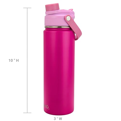 Image of Drinco Stainless Steel Water Bottle Spout Lid Vacuum Insulated Double Wall Water Bottle Wide Mouth Leak Proof Keep Cold Sport Camping Hiking (22oz Orchid Purple)