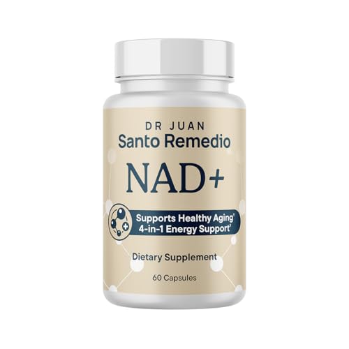 Santo Remedio NAD+ Supplement Helps Support Healthy Aging and Cellular Health 4 in 1 Energy Support Made with Vitamin B12 NAD+ Guarana and Spermidine 30 Servings
