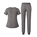 UOFOCO Medical Scrubs Set for Women Scrubs Tops and Cargo Pants with Stretch Nursing Quick Dry Uniform Suits Scrubs for Women Greys M