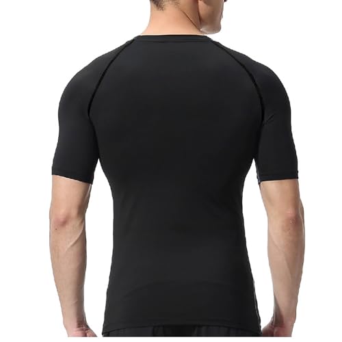 Shaperluv for Men，Gynecomastia Short Sleeve Crew Neck Slimming Compression Shirt Support Undershirt Workout Tops3