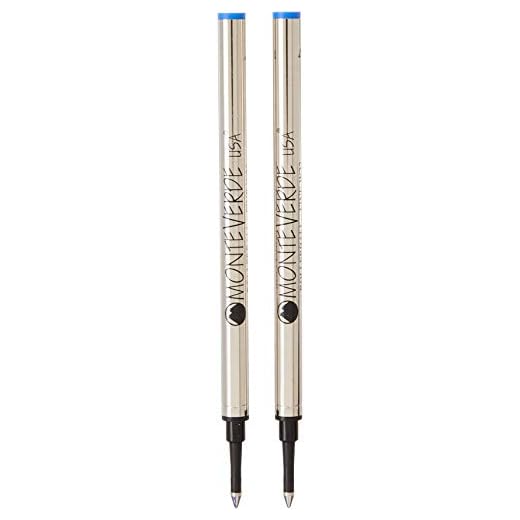 Monteverde - Recambio para bolígrafo roller Waterman, trazo fino, 2 unidades, color azul