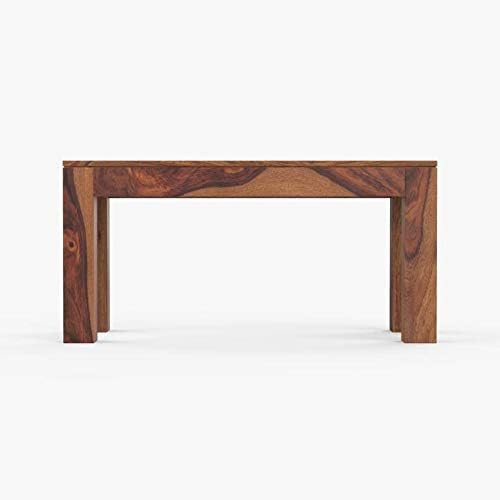 Image of Sheesham Wood 4 Seater Dining Table Set, Solid Wood Four Seater Dining Table| Four Seater Dining Set for Hotel & Restaurant Dinner Table, 3 Chairs & 1 Bench