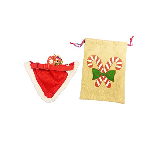 Boutiquechatetchien Bandana di Natale e sacchetto