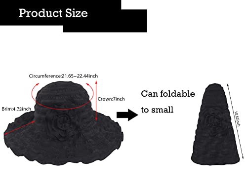 Femme-Vintage-Plage-Chapeau-de-Soleil-Pliage-de-Voyage-Large-Bord-Dete-Chapeaux