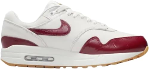 Image of Nike Air Max 1 LX Women's Shoes, Sail /Sail /Gum Light Brown /Team Red, Size 10