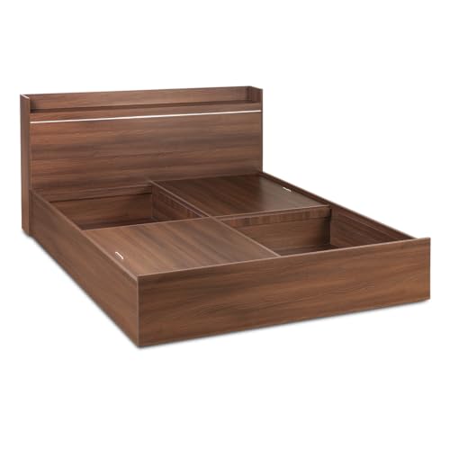 Image of DELITE KOM Cherry Engineered Wood Queen Box Bed (Finish Color Acacia Dark Delivery Condition Knockdown)
