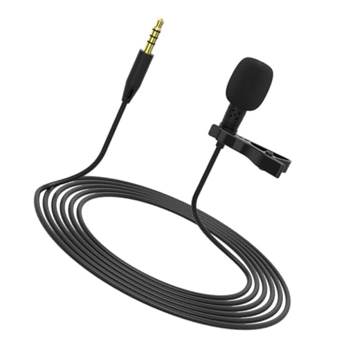 Happyyami Professional Clip Microphone for Phone Portable Wired Lapel Mic for Interviews Live Streaming Vlogging and Conference Calls Compatibility