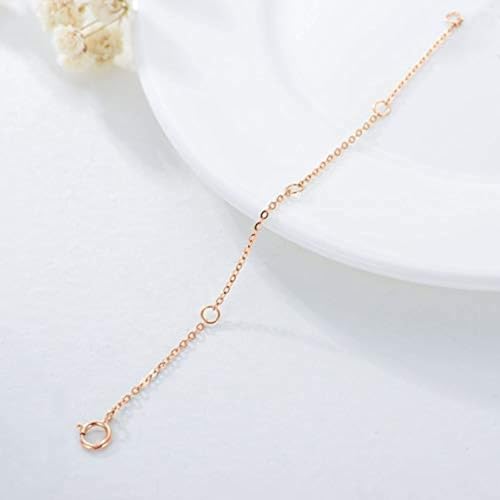 Image of 14K Gold Chain Extender for Women, Yellow Gold /White Gold /Rose Gold Adjustable Gold Necklace Anklet EXtension Chain, Available in 2 /3 /4 Inch