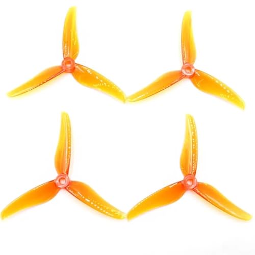 Hélice de 5.1 pouces FPV orange tripale T5146 éliminant les vibrations en virage serré