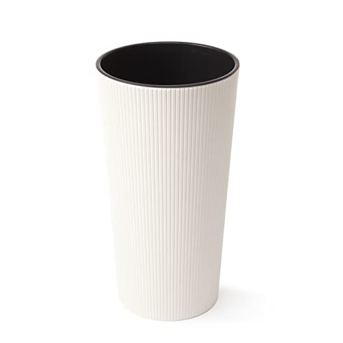 HappyFlower | Hoher Blumentopf | Streifen-Optik | Topf inkl. Einsatz |