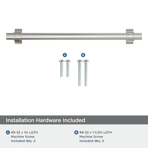 Image of Amerock Davenport 7-9 /16 inch (192mm) Center-to-Center Satin Nickel Cabinet Pull, BP36618G10