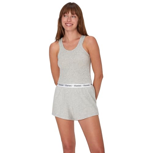 Image of Hanes Women's Originals Comfywear Rib Crop Tank and Sleep Shorts, 2-Piece Set