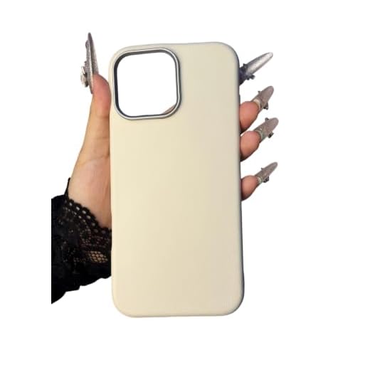 Nekiyo Tech Case Compatible with iPhone 13 Pro Max, Soft TPU Non-Slip Shockproof Protective Bumper Cover, Raised Edges for Camera and Screen - White