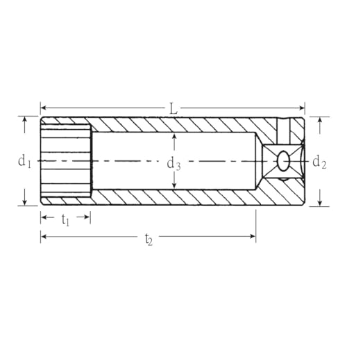 Image of Stahlwille 01640010 5 /32 inch Extra Deep Socket #40aDL, 12 Points, 1 /4 Inch Drive, High-Performance Steel, Chrome Plated with Anti-Slip Drive, Made in Germany