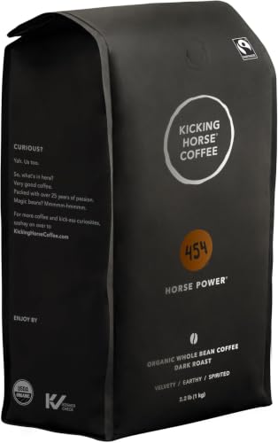 Image of Kicking Horse Coffee, 454 Horse Power, Dark Roast, Whole Bean, 2.2 lb, (Pack of 6)