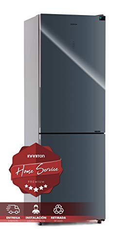 FRIGORIFICO COMBI CRYSTAL GLASS FGC-881 INFINITON (A++, GRIS, Alto 185cm, NO FROST TOTAL) INSTALACION INCLUIDA