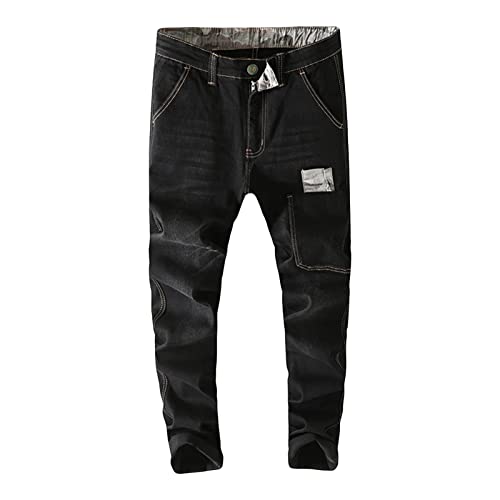 Jean fuselé délavé homme pantalon sarouel denim patchwork