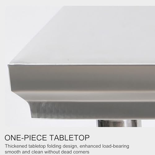 Tavolo da Preparazione Regolabile in Acciaio Inox con 3 Ripiani - Versatile bancstorante, Garage e Preparazione di Alimenti all'aperto - Resistente, Facile da Pulire, 120 * 60 cm/47,2 * 23,6