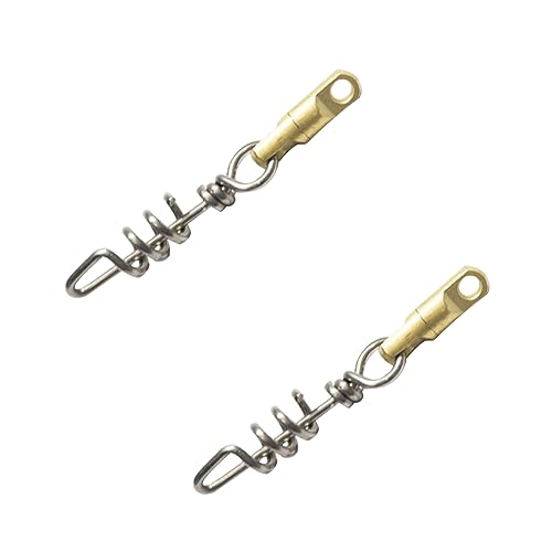 BOLWHAO 2 Pcs Fishing Corkscrew Swivels, Stainless Steel Fishing Swivels 500lbs Ball Bearing Pigtail Swivel,70mm