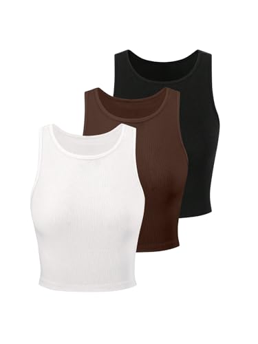 Image of Toochki Tops for Women Crop Top for Women's Tank Activewear Tee Sports Western Casual Cotton Camisole Pack of 3 Combo