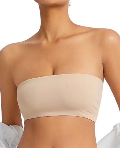 Strapless Bandeau Bras for Women Seamless Stretchy Wireless Bralettes Non-Padded Tube Bra