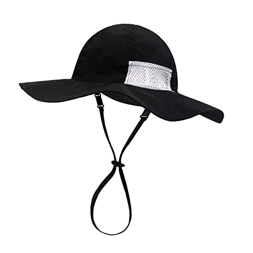 Soft Brim Beach Hat Cartoon Color Fisherman Mesh Breathable All-Match for Outdoor Hiking Camping Fisherman Black
