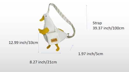 Cute Kawaii Multi Colored Duck Shaped Off Shoulder Crossbody Aesthetic Bag with Pins for Women Girls2