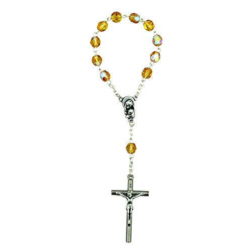 4mm Crystal Simple One Decade Rosary | Italian Crystal Glass Beads | Great Catholic Gift for First Communion and Confirmation | Christian Jewelry